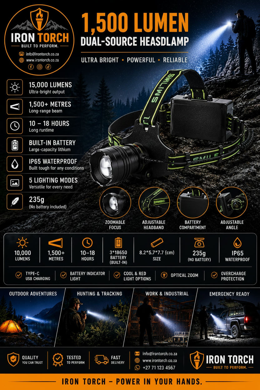 Iron Torch 1,500 Lumen Headlamp