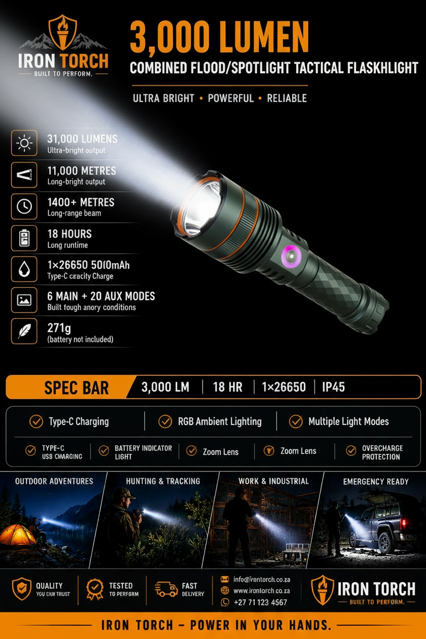 YD-D9 Iron Torch Infographic